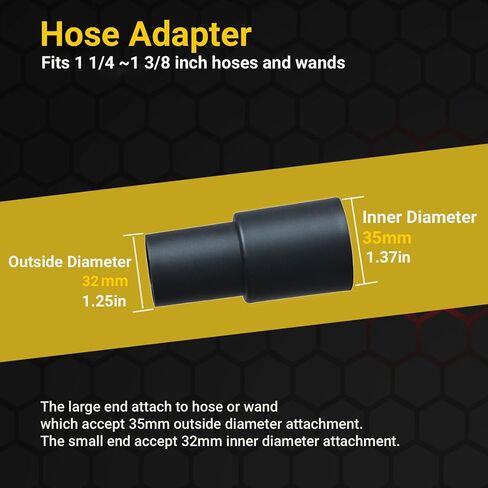 25MM Horse Hair Round Dust Brush 1.25" Cleaner Vacuum Attachment Brush Soft Bristles Replacement with 1-1/4" to 1-3/8" Hose Adapter in Kuwait