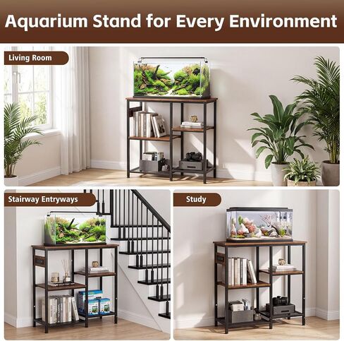 10-20-29-30-35 Gallon Fish Tank Stand with 3 Power Outlet and 2 USB Port in Kuwait