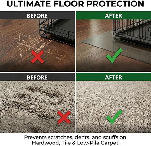 Dog Crate Mat 48x30 Inch, Waterproof Floor Protector for Hardwood & Carpet in Kuwait