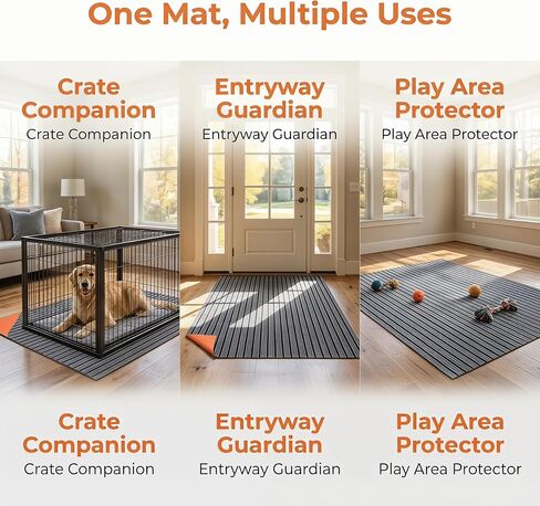 Non-Slip Extra Large Gray Waterproof Dog Crate Mat,45.28" x 59.06" x 0.23" in Saudi Arabia