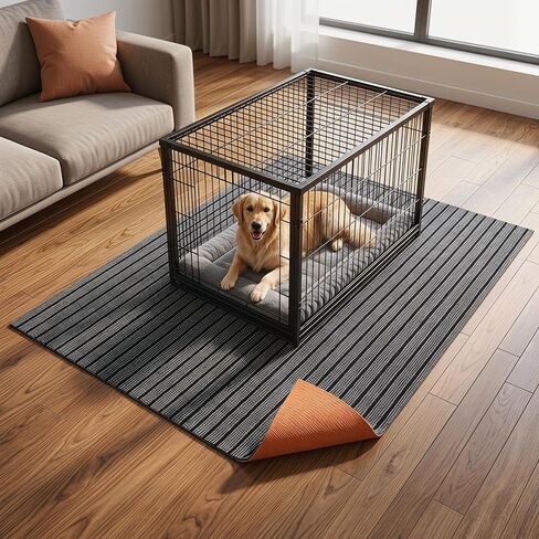Non-Slip Extra Large Gray Waterproof Dog Crate Mat,45.28" x 59.06" x 0.23" in Saudi Arabia
