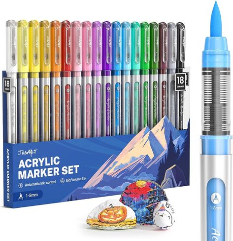 72 Colors Acrylic Paint Markers Brush Tip, Automatic Ink Control in Saudi Arabia