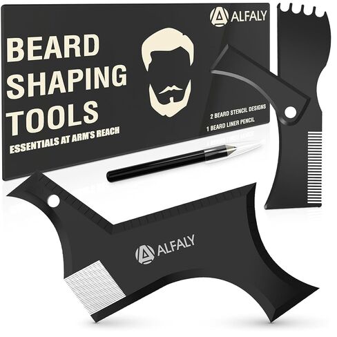 K-Brands Beard Shaper Tool Kit for Beard Shaping & Styling – Premium Beard Lineup and Guide Tool for Men– Perfect for Styling and Edging – Comes with Beard Pencil in Kuwait