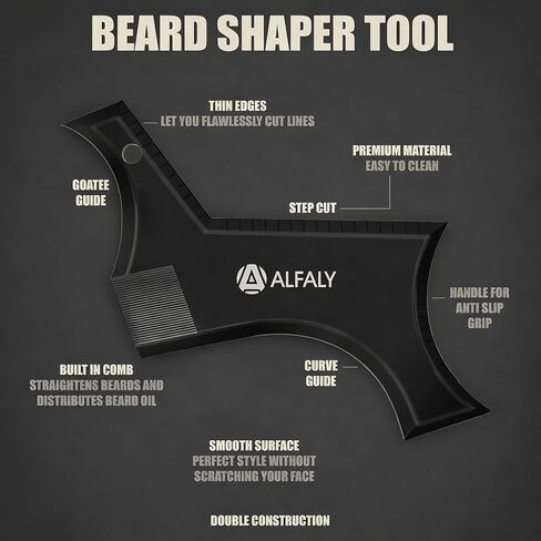 K-Brands Beard Shaper Tool Kit for Beard Shaping & Styling – Premium Beard Lineup and Guide Tool for Men– Perfect for Styling and Edging – Comes with Beard Pencil in Kuwait