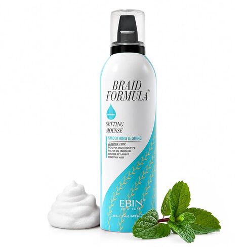EBIN NEW YORK LOCK'N POMADE Setting Mousse - Menthol (12.49oz/ 354ml) | Smoothing & Shine, Long Lasting Hold, Frizz Control, Infused with Tea Tree Oil and Aloe in Kuwait