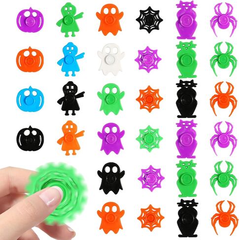 36 Pcs Halloween Fidget Spinner Toys, Mini Finger Spinners Bulk Halloween Party Favors Goodie Bags Stuffers Classroom Prizes for Kids in Kuwait
