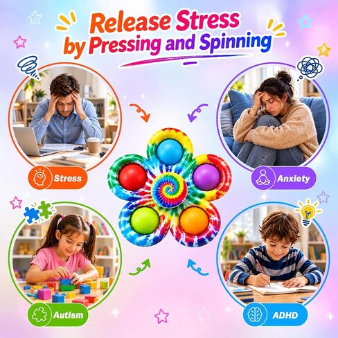 Pop Fidget Spinner Toys for Kids 3-12 PCS, Sensory Toys Gifts for Toddlers in Saudi Arabia