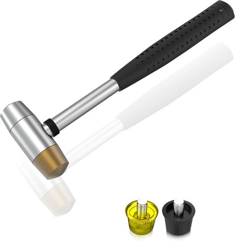 Marketty Gunsmithing Hammer with 4 Tips,Interchangeable Tool 25mm Dual Head Nylon Rubber Hammer in Kuwait