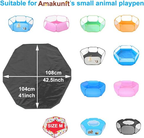 Amakunft Waterproof Hexagon Playpen Mat Washable Pee Pad Fit with Small Animal Playpen (42.5in x 41in) Reusable Pet Bedding Liner for Guinea Pig, Rabbit, Hamster, Chinchilla, Hedgehog Indoor/Outdoor in Kuwait