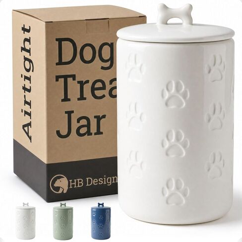Dog Treat Container Airtight, 5"W x 9"H, Ceramic 7 Cups Big Treats Canister in Saudi Arabia