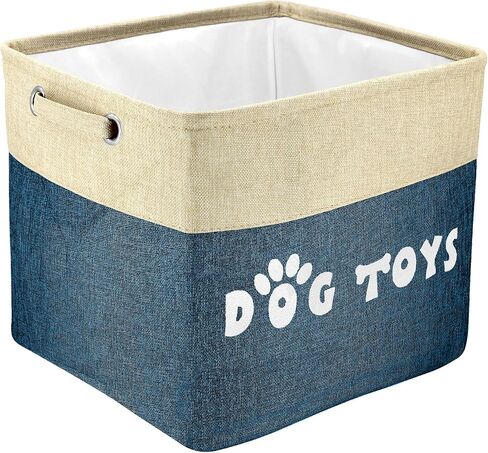 PET ARTIST Dog Toy Basket, Large Collapsible, Brown, M: 15"x11"x9" in Saudi Arabia