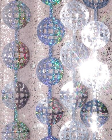xo، ستارة Fetti Disco Ball Foil Foil - ديكورات حفلات العزوبية الأخيرة ديسكو - مجموعة من 2 | خلفية رائعة، كشك صور عيد الميلاد في السبعينيات، وحفلات الزفاف، وعشية رأس السنة الجديدة in Kuwait