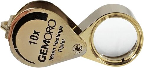 GemOro Jewelers Loupe 10x Magnifier | Hastings Triplet Lens (Gold) in Saudi Arabia