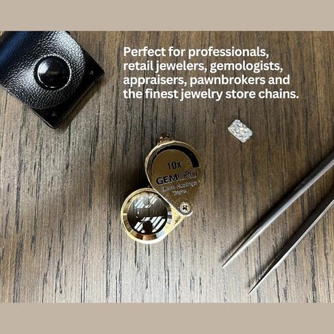 GemOro Jewelers Loupe 10x Magnifier | Hastings Triplet Lens (Gold) in Saudi Arabia