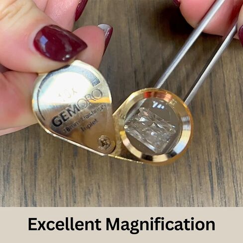 GemOro Jewelers Loupe 10x Magnifier | Hastings Triplet Lens (Gold) in Saudi Arabia