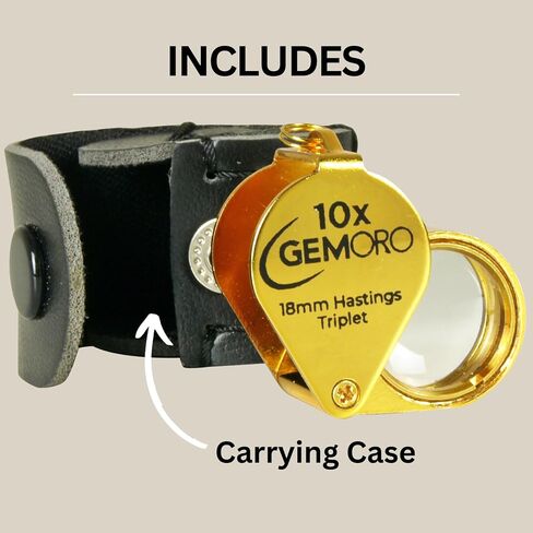 GemOro Jewelers Loupe 10x Magnifier | Hastings Triplet Lens (Gold) in Saudi Arabia