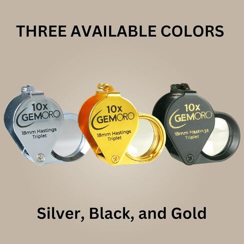 GemOro Jewelers Loupe 10x Magnifier | Hastings Triplet Lens (Gold) in Saudi Arabia