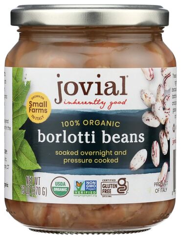Jovial 100% Organic Cannellini - Cannellini, Organic Cannellini, No Saturated Fat, Gluten Free, Recyclable Glass, Great Source of Fiber, No Additives or Preservatives, Product of Italy - 13 Oz, 6 Pack in Kuwait