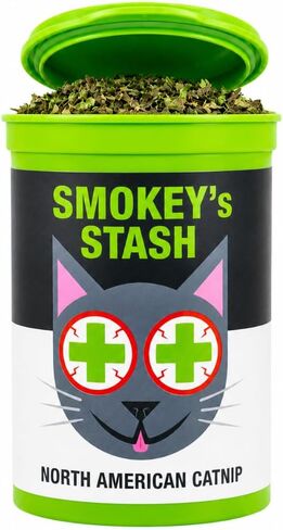 Smokey's Stash Catnip for Cats, 3 Resealable Pop Top Cans, North American Grown, 100% Natural, Encourages Play and Activity for Indoor Cats and Kittens (3 Pack) in Kuwait