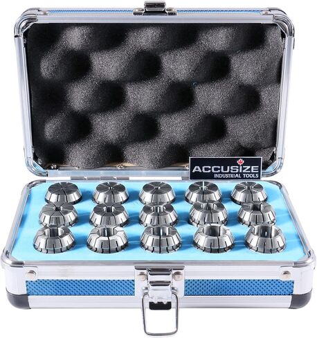 Accusize Industrial Tools Metric Er Collet 2 mm to 16 mm by 1 mm Er-25 Collet 15 Pc, 3350-0584 in Saudi Arabia