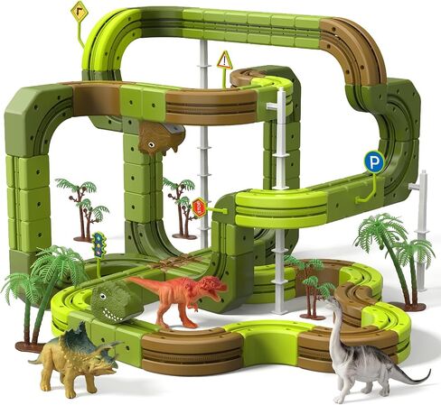 Hot Bee Electric Train Set for Kids, 143pcs Gravity-Defying Dinosaur Track in Kuwait