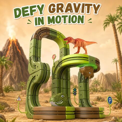 Hot Bee Electric Train Set for Kids, 143pcs Gravity-Defying Dinosaur Track in Kuwait