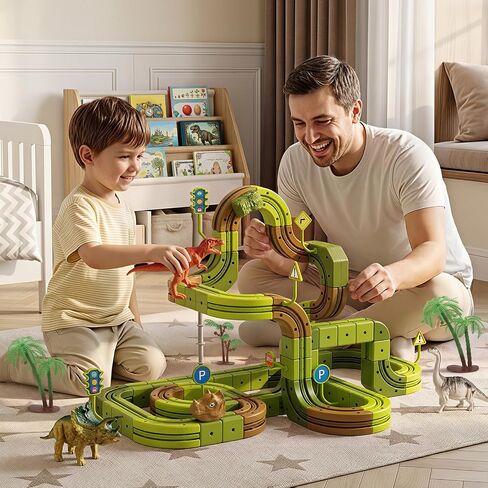 Hot Bee Electric Train Set for Kids, 143pcs Gravity-Defying Dinosaur Track in Kuwait