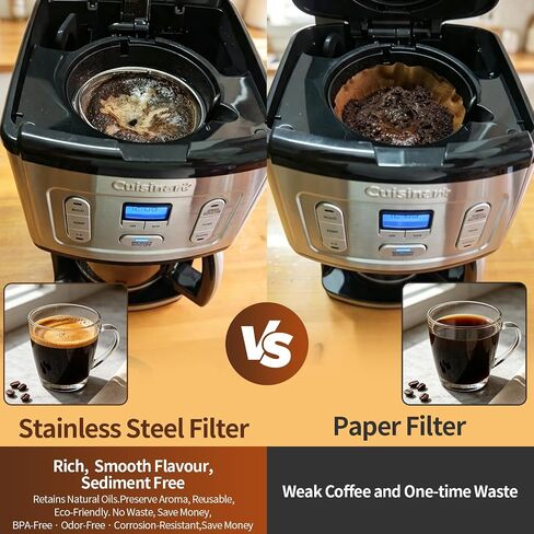 #4 Reusable Permanent Cone Coffee Filters, 8~12 Cup Size 4 Coffee Filters, Perfect Fit for Cuisinart Hamilton Beach Coffee Maker Filter, Replace Cuisinart GTF Gold Tone Coffee Filters in Saudi Arabia