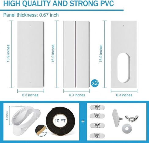 Portable Air Conditioner Window Kit with Coupler Adjustable Window Seal for AC Unit, Sliding AC Vent Kit for 5 inches Exhaust Hose in Kuwait