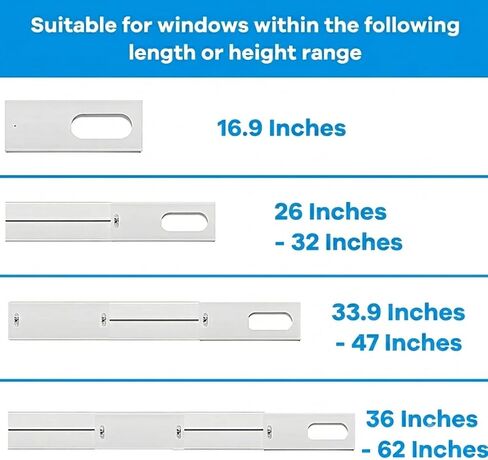Portable Air Conditioner Window Kit with Coupler Adjustable Window Seal for AC Unit, Sliding AC Vent Kit for 5 inches Exhaust Hose in Kuwait