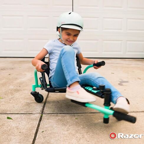 Crazy Cart Shuffle Go Kart | Manual Drift Cart (Black/Teal) in Kuwait