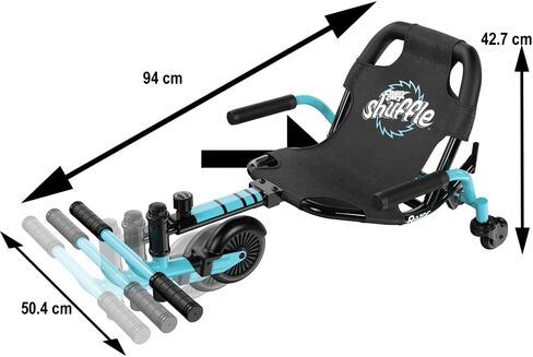 Crazy Cart Shuffle Go Kart | Manual Drift Cart (Black/Teal) in Kuwait