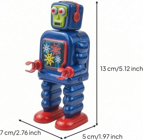 Simhoa Tinplate Robot Vintage-Style Clockwork Robot Collectible Figure for Shelf in Saudi Arabia