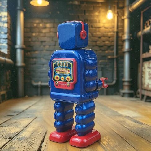 Tinplate Robot Vintage-Style Clockwork Robot Retro Figure for Shelf, Desk in Kuwait