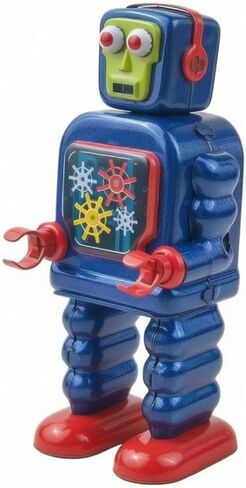 Tinplate Robot Vintage-Style Clockwork Robot Collectible Figure for Collectors, Adults, Shelf, Desk, Bar in Saudi Arabia