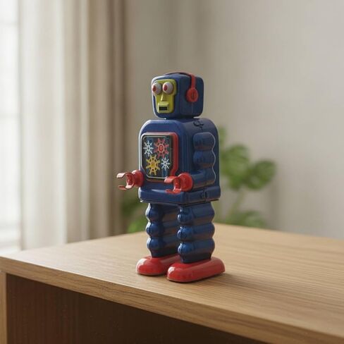 Tinplate Robot Vintage-Style Clockwork Robot Collectible Figure for Collectors, Adults, Shelf, Desk, Bar in Saudi Arabia