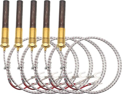 5 pcs 24" Aluminum 750mv Thermopile Generator Replacement for Fireplace Thermopile Replacement Fireplace&Stove Accessories,Fire Gas Stoves Heat&Glo Gas Stoves Oven Water Heater&Frying Furnace in Saudi Arabia