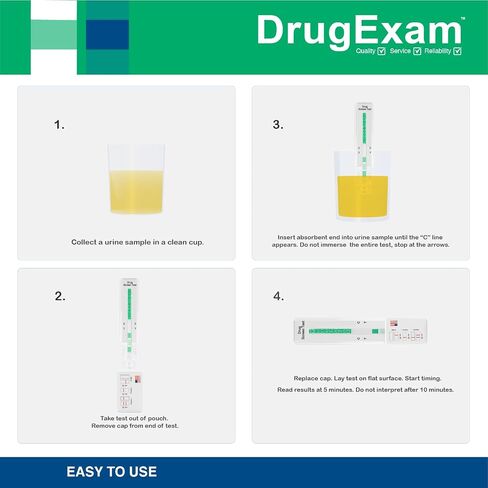 10 Pack - DrugExam Highly Sensitive Marijuana THC 20 ng/mL Single Panel Drug Test Kit - Marijuana Drug Test with 20 ng/mL Cutoff Level for Detecting Any Form of THC in Urine up to 45 Days (10) in Saudi Arabia