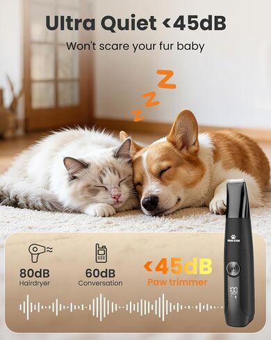 M&M STAR Dog Grooming Kit, 4-in-1 Dog Clippers for Grooming, Cordless Dog Hair Trimmer with Dog Paw Trimmer & Dog Nail Grinder, Low Noise Pet Clippers for Dogs Cats Face Ears Paws in Kuwait