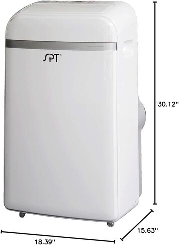 SPT WA-S1032E 13,500BTU Portable Air Conditioner – Cooling only (SACC: 10,300BTU), White,18.39"W x 15.63"D x 30.12"H in Saudi Arabia