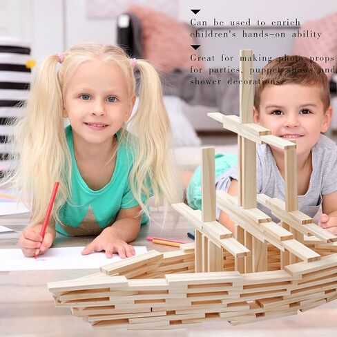 Wood Craft Sticks, 100 Pack, 15.7 x 0.35 in, Natural Bamboo in Kuwait