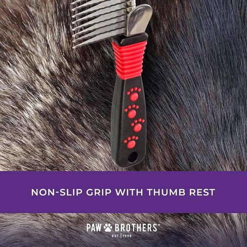 RYAN'S PET SUPPLIES Paw Brothers 12-Blade Dematting Tool for Dog Grooming, Professional Grade, Stainless Steel Blades, Comfort Grip, Gentle on Skin in Saudi Arabia