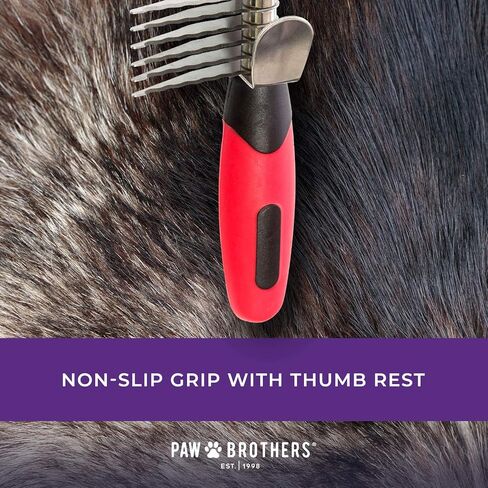 RYAN'S PET SUPPLIES Paw Brothers 6-Blade Mini Dematting Tool for Dog Grooming, Professional Grade, Stainless Steel Blades, Comfort Grip, Gentle on Skin in Saudi Arabia