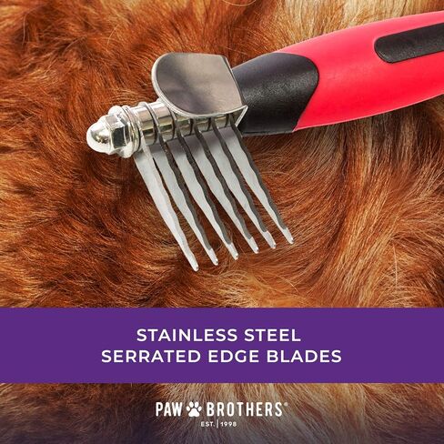 RYAN'S PET SUPPLIES Paw Brothers 6-Blade Mini Dematting Tool for Dog Grooming, Professional Grade, Stainless Steel Blades, Comfort Grip, Gentle on Skin in Saudi Arabia