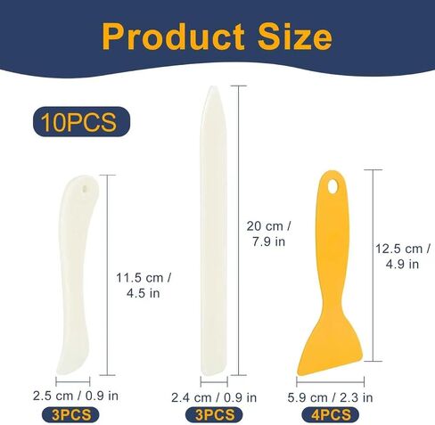 10 PCS Bone Folder Tool, Plastic Crease Makers, Folding Origami Tools, Paper Scoring Tool Set for Binding, Leather, Cards, DIY Crafts in Kuwait