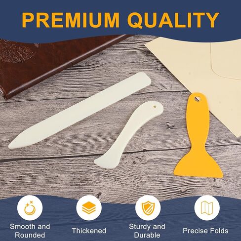 10 PCS Bone Folder Tool, Plastic Crease Makers, Folding Origami Tools, Paper Scoring Tool Set for Binding, Leather, Cards, DIY Crafts in Kuwait