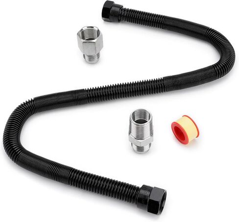 Stanbroil 1/2" OD x 3/8" ID 24" Non-Whistle Flexible Flex Gas Line Connector Kit for NG or LP Fire Pit and Fireplace in Kuwait