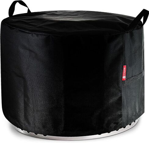 Fire Pit Cover for Solo Stove Bonfire Outdoor Smokeless Firepit-Small Round Waterproof 600D Polyester Shelter,Air Vents,Anti-UV&Tear Resistant-Fits for 16-22inch Gas Fire Pits/Table(22"D x 16"H,Black) in Kuwait