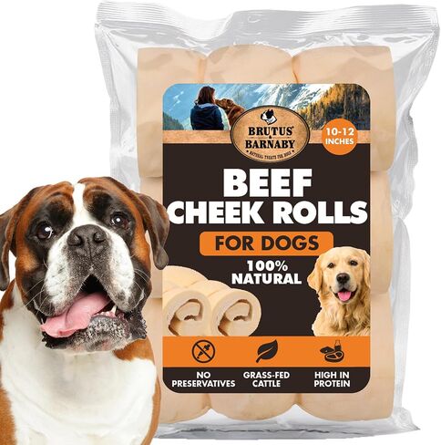 BRUTUS & BARNABY Beef Cheek Rolls, Peanut Butter, 5–7", 5 Pack in Kuwait