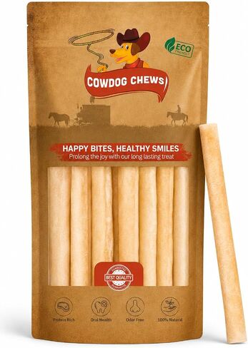 Cowdog Chews Collagen Rolls 6" (10 Pack) - Odor-Free, All Natural Collagen Dog Chews for Healthy Joints, Skin & Coat. Best Rawhide and Bully Stick Alternative in Saudi Arabia